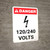 Danger: 120-240 Volts Portrait with Icon - Wall Sign