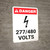 Danger: 277-480 Volts Portrait with Icon - Wall Sign