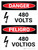Danger: 480 Volts Bilingual Spanish Portrait with Icon - Wall Sign