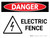 Danger: Electric Fence Landscape with Icon - Wall Sign