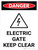 Danger: Electric Gate Keep Clear Portrait with Icon - Wall Sign