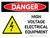 Danger: High Voltage Electrical Equipment Landscape with Icon - Wall Sign