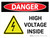 Danger: High Voltage Inside Landscape with Icon - Wall Sign