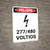 Danger: 277-480 Volts Spanish Portrait with Icon - Wall Sign