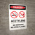 Danger: Acetylene No Smoking No Open Flames Portrait with Icon - Wall Sign