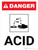 Danger: Acid Portrait with Icon - Wall Sign