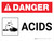 Danger: Acids Landscape with Icon - Wall Sign