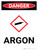 Danger: Argon Portrait with Icon - Wall Sign