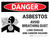 Danger: Asbestos Avoid Breathing Dust with Icon Landscape - Wall Sign