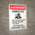 Danger: Asbestos Cancer Warning Authorized Personnel Only Portrait with Icon - Wall Sign