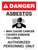 Danger: Asbestos Cancer Warning Authorized Personnel Only Portrait with Icon - Wall Sign