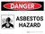 Danger: Asbestos Hazard Landscape with Icon - Wall Sign