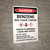Danger: Benzene May Cause Cancer Highly Flammable Liquid Portrait with Icon - Wall Sign