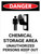 Danger: Chemical Storage Area Unauthorized Persons Keep Out Portrait with Icon - Wall Sign