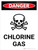 Danger: Chlorine Gas Portrait with Icon Portrait - Wall Sign