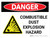 Danger: Combustible Dust Explosion Hazard Landscape with Icon - Wall Sign