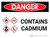 Danger: Contains Cadmium Landscape with Icon - Wall Sign