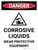 Danger: Corrosive Liquids Wear Protective Equipment Portrait with Icon - Wall Sign