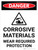 Danger: Corrosive Materials Wear Required Protection Portrait with Icon - Wall Sign