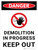 Danger: Demolition In Progress Keep Out Portrait with Icon - Wall Sign