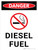 Danger: Diesel Fuel Portrait with Icon - Wall Sign