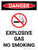 Danger: Explosive Gas No Smoking Portrait with Icon - Wall Sign