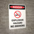 Danger: Explosive Hazard No Smoking Portrait with Icon - Wall Sign