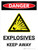 Danger: Explosives Keep Away Portrait with Icon - Wall Sign