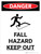 Danger: Fall Hazard Keep Out Portrait with Icon - Wall Sign