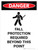 Danger: Fall Protection Required Beyond This Point Portrait with Icon - Wall Sign