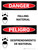 Danger: Falling Material Bilingual Spanish with Icons - Wall Sign