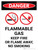 Danger: Flammable Gas Keep Fire Or Flame Away No Smoking Portrait with Icon - Wall Sign