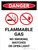 Danger: Flammable Gas No Smoking Matches Open Lights Portrait with Icon - Wall Sign