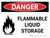 Danger: Flammable Liquid Storage Landscape with Icon - Wall Sign