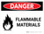 Danger: Flammable Materials Landscape with Icons - Wall Sign