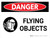 Danger: Flying Objects Landscape with Icons - Wall Sign