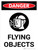 Danger: Flying Objects Portrait with Icon - Wall Sign