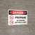 Danger: Gas Propane Smoking Open Flame Landscape with Icons - Wall Sign