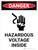 Danger: Hazardous Voltage Inside Portrait with Icon - Wall Sign