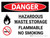 Danger: Hazardous Waste Storage Flammable No Smoking Landscape with Icon - Wall Sign