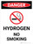 Danger: Hydrogen No Smoking Portrait with Icon - Wall Sign