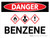 Danger: Benzene Landscape with Icon - Wall Sign