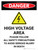Danger: High Voltage Area Portrait with Icon - Wall Sign