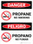 Danger: Propane No Smoking Bilingual Spanish with Icons - Wall Sign