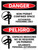 Danger: Spanish Non Permit Confined Space Bilingual Spanish with Icons - Wall Sign