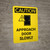 Caution: Approach Door Slowly Portrait With Icon - Wall Sign