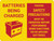 Caution: Batteries Being Charged Landscape With Icon - Wall Sign