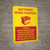 Caution: Batteries Being Charged Portrait With Icon - Wall Sign