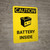 Caution: Battery Inside Portrait With Icon - Wall Sign