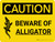 Caution: Beware of Alligator Landscape With Icon - Wall Sign